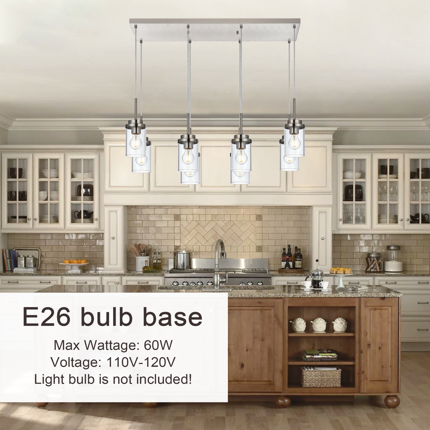 Melucee Collin Linear Kitchen Island Lighting Modern Pendant Light