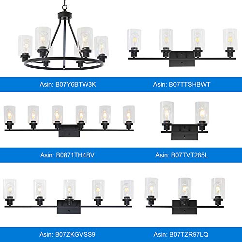 Bathroom Vanity Light Fixtures 3 Lights Wall Sconce Black with Clear Glass Shade for Bedroom Living Room Hallway Kitchen