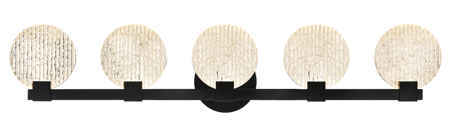 Integrated LED 5-lights Vanity Lights – Rustproof Stainless Steel & Shatterproof Acrylic Lampshade – Bathroom Mirror Lighting