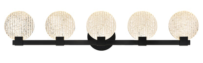 Integrated LED 5-lights Vanity Lights – Rustproof Stainless Steel & Shatterproof Acrylic Lampshade – Bathroom Mirror Lighting