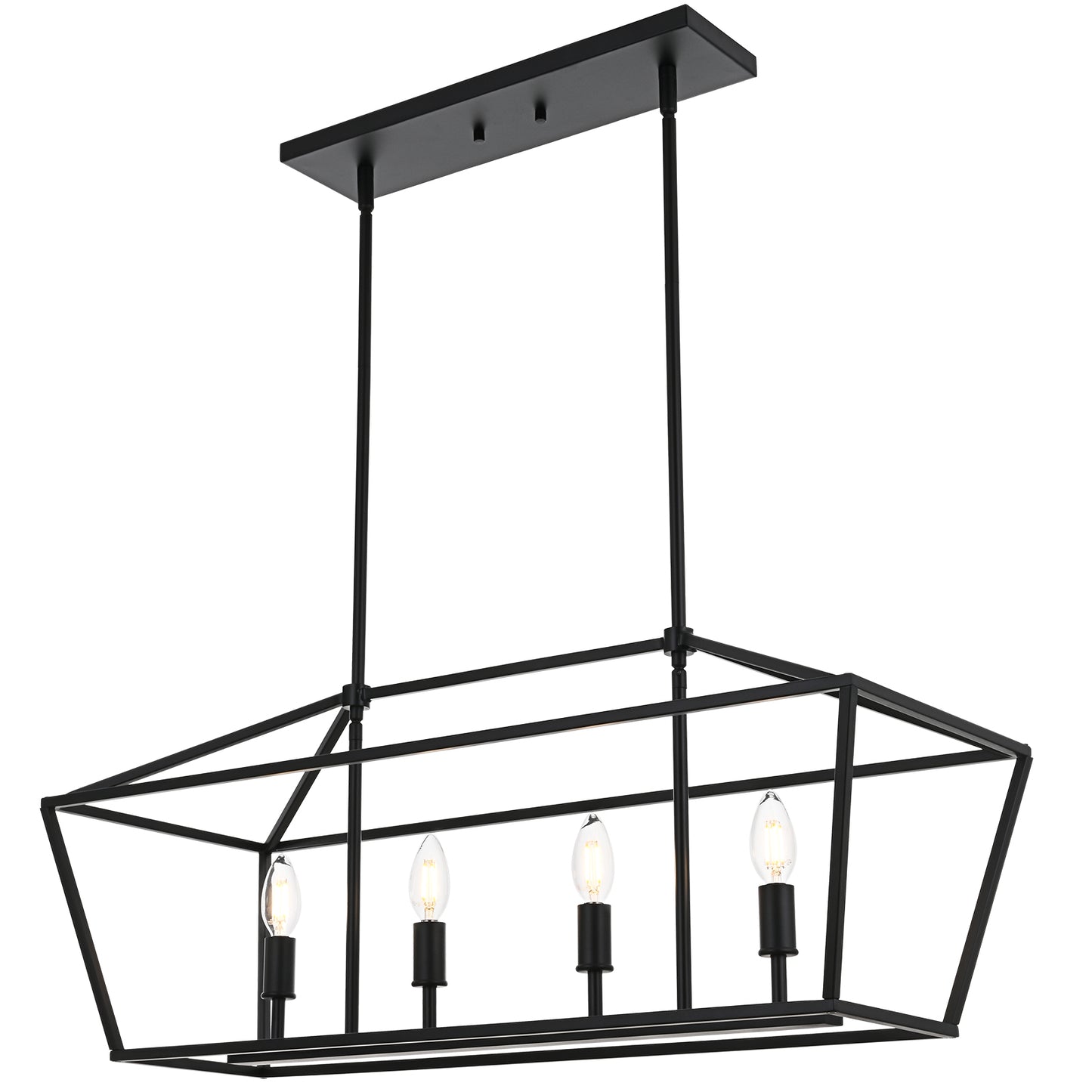 Rustic Chandelier for Dining Room, 32-Inches Width Pendant Lighting for Kitchen Island