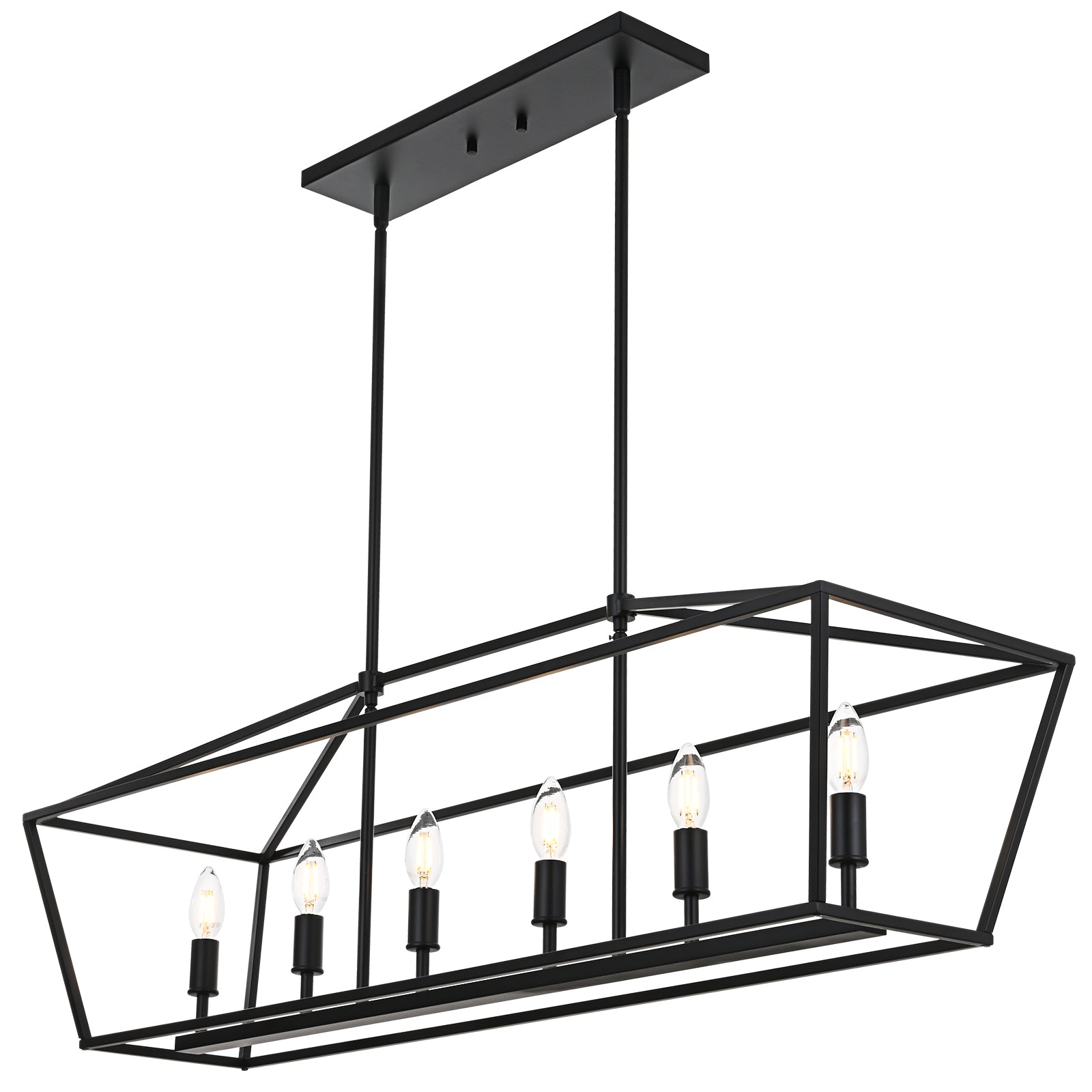 Rustic Chandelier for Dining Room, 32-Inches Width Pendant Lighting for Kitchen Island