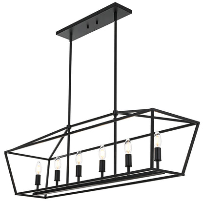 Rustic Chandelier for Dining Room, 32-Inches Width Pendant Lighting for Kitchen Island
