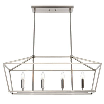 Rustic Chandelier for Dining Room, 32-Inches Width Pendant Lighting for Kitchen Island