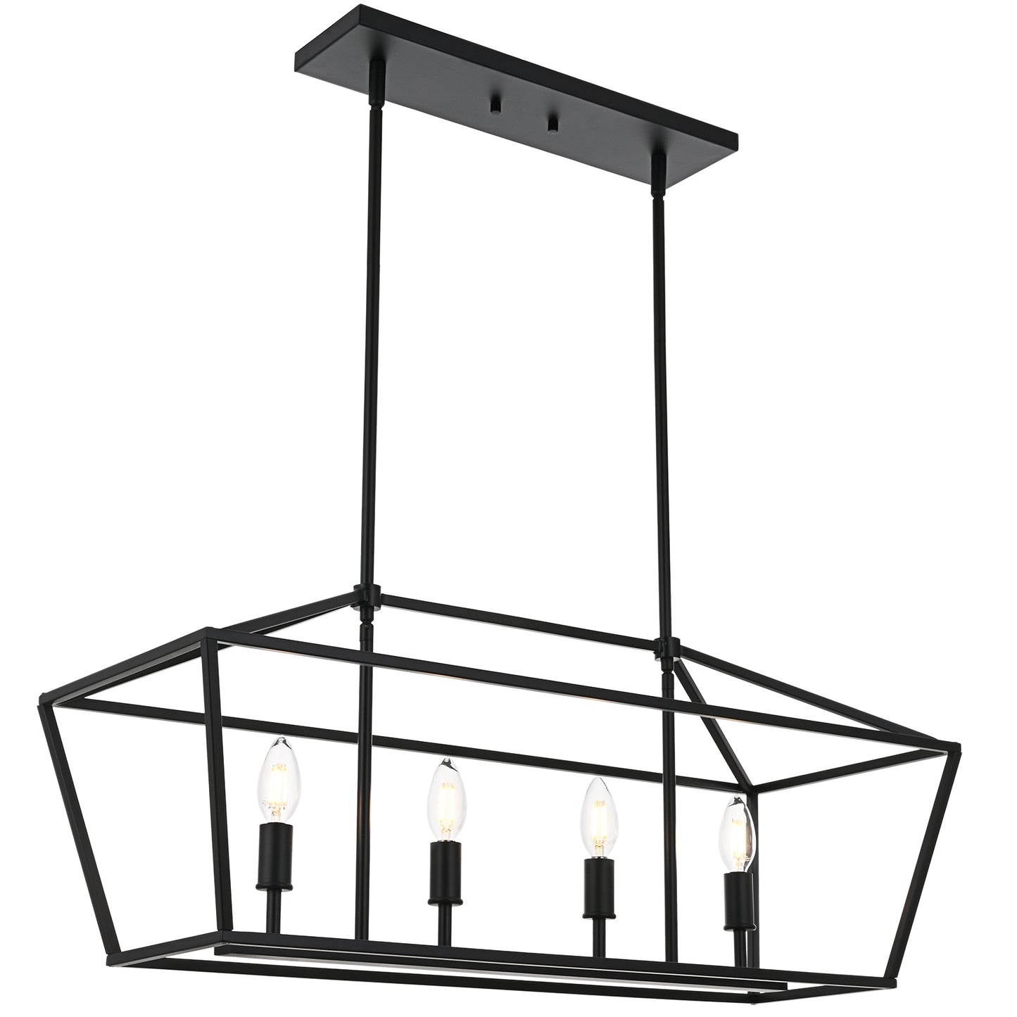Rustic Chandelier for Dining Room, 32-Inches Width Pendant Lighting for Kitchen Island