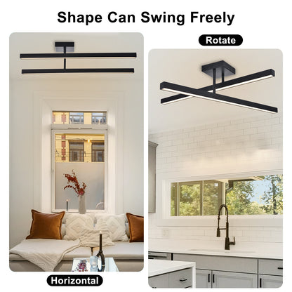 Modern Glamour Metal & Acrylic Ceiling Light – Adjustable Dual-Direction Design for Bathroom Elegance