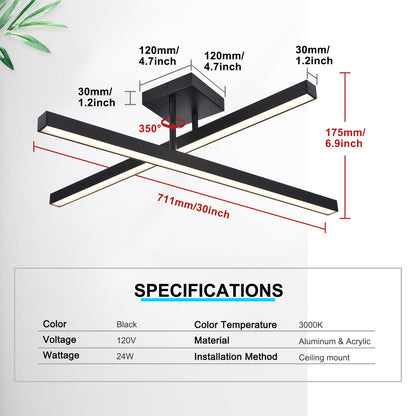 Modern Glamour Metal & Acrylic Ceiling Light – Adjustable Dual-Direction Design for Bathroom Elegance