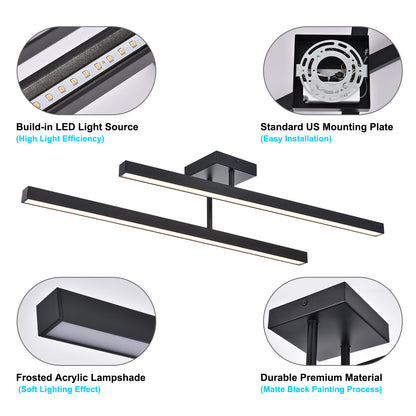 Modern Glamour Metal & Acrylic Ceiling Light – Adjustable Dual-Direction Design for Bathroom Elegance