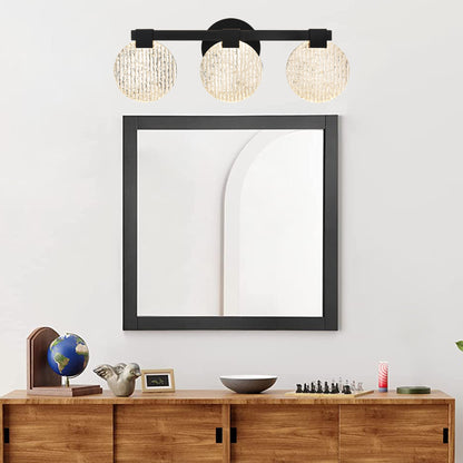 Integrated LED 3-lights Vanity Lights – Rustproof Stainless Steel & Shatterproof Acrylic Lampshade – Bathroom Mirror Lighting