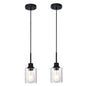 Modern Black 2-Pack Pendant Lights Adjustable Farmhouse Hanging Fixture for Kitchen Island, Dining Room & Bedroom Inclined Ceiling Compatible