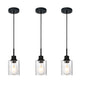 Modern Black 3-Pack Pendant Lights Adjustable Farmhouse Hanging Fixture for Kitchen Island, Dining Room & Bedroom Inclined Ceiling Compatible