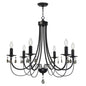 Black Chandeliers 6 Lights Crystal Chandelier Modern Candle Pendant Light Fixtures Elegant Ceiling Hanging Lights for Dining Room Living Room