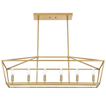 Rustic Chandelier for Dining Room, 32-Inches Width Pendant Lighting for Kitchen Island