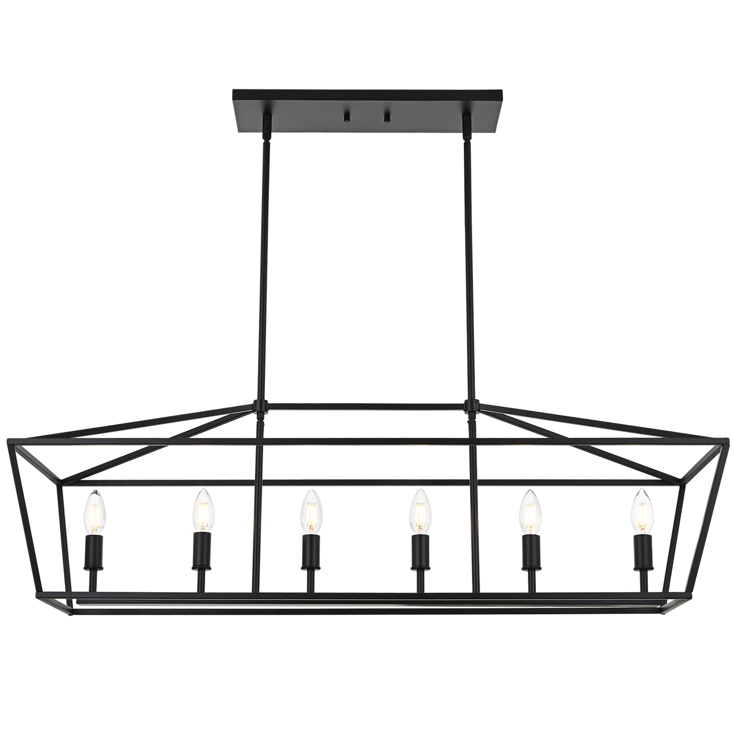 Rustic Chandelier for Dining Room, 32-Inches Width Pendant Lighting for Kitchen Island