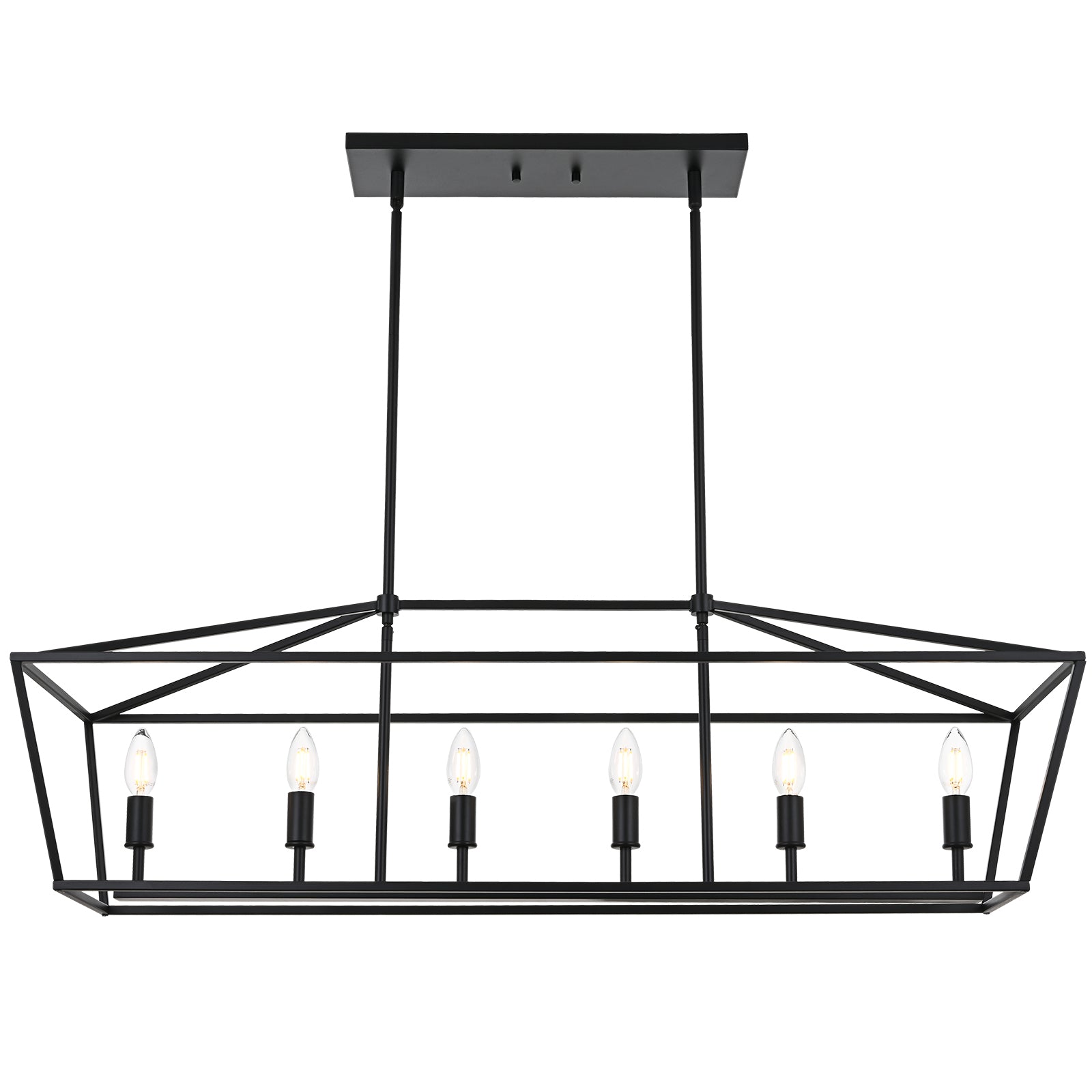 Rustic Chandelier for Dining Room, 32-Inches Width Pendant Lighting for Kitchen Island