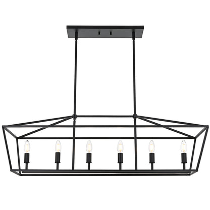 Rustic Chandelier for Dining Room, 32-Inches Width Pendant Lighting for Kitchen Island