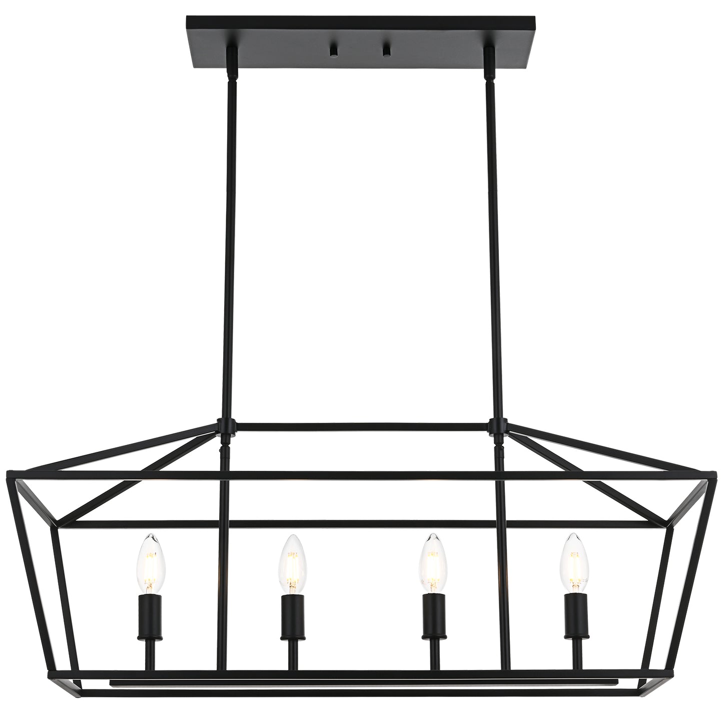 Rustic Chandelier for Dining Room, 32-Inches Width Pendant Lighting for Kitchen Island