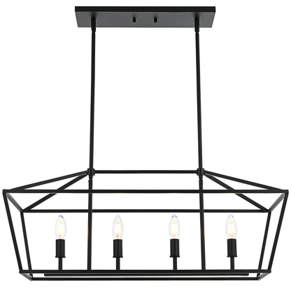 Rustic Chandelier for Dining Room, 32-Inches Width Pendant Lighting for Kitchen Island