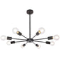 Mid-Century Sputnik Chandelier – Black Durable Metal Finish for Sloped Ceilings 8 Adjustable Lights