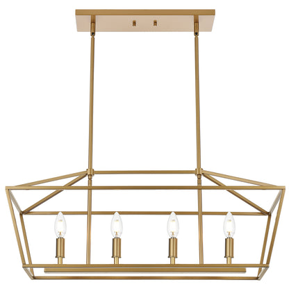 Rustic Chandelier for Dining Room, 32-Inches Width Pendant Lighting for Kitchen Island