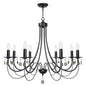Crystal Chandeliers 8 Lights Black Chandelier Mid Century Ceiling Lighting Dining Room Light Fixtures Elegant Pendant Lighting for Dining Room