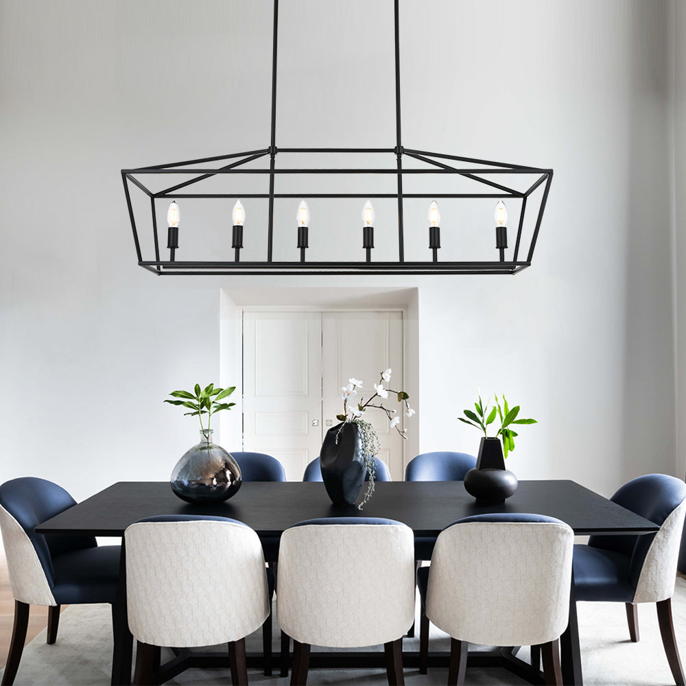 Rustic Chandelier for Dining Room, 32-Inches Width Pendant Lighting for Kitchen Island