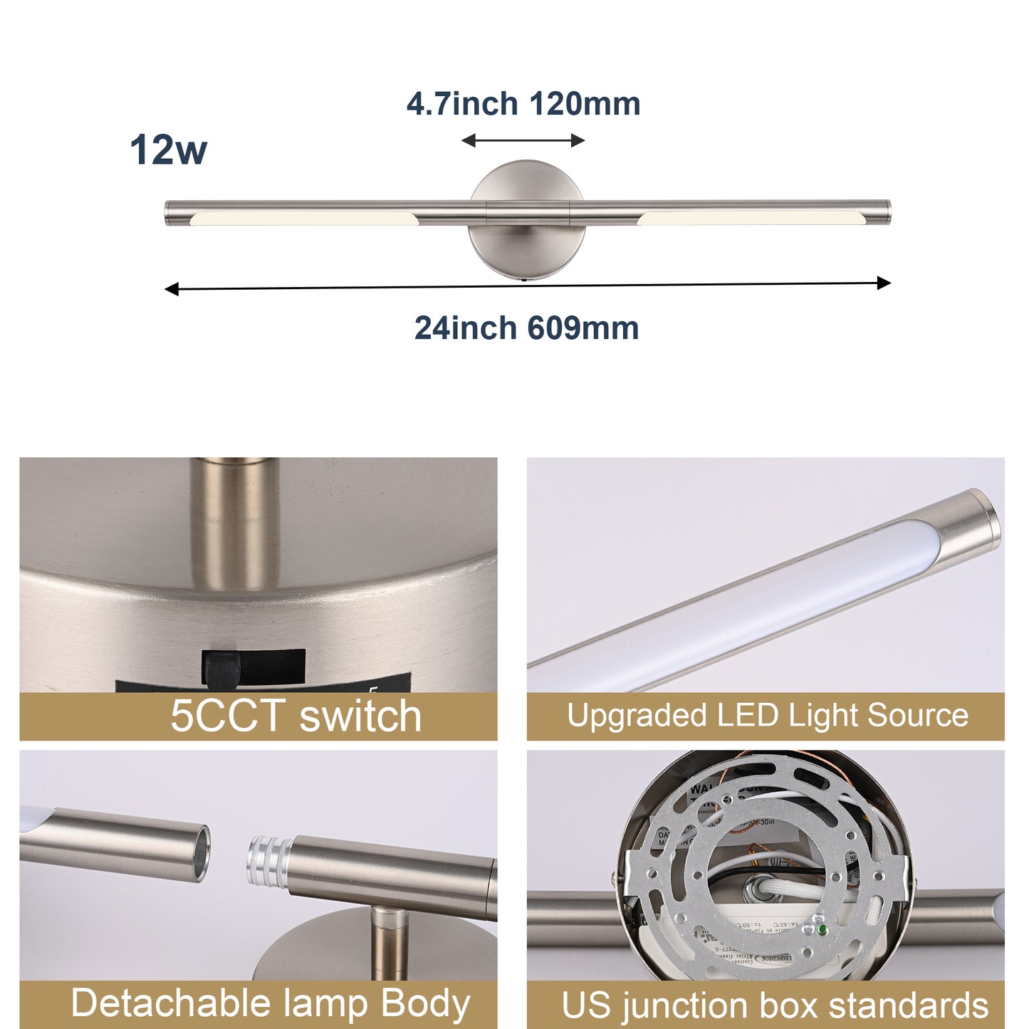 Bonlicht Saul LED Bathroom Light Fixture 12W