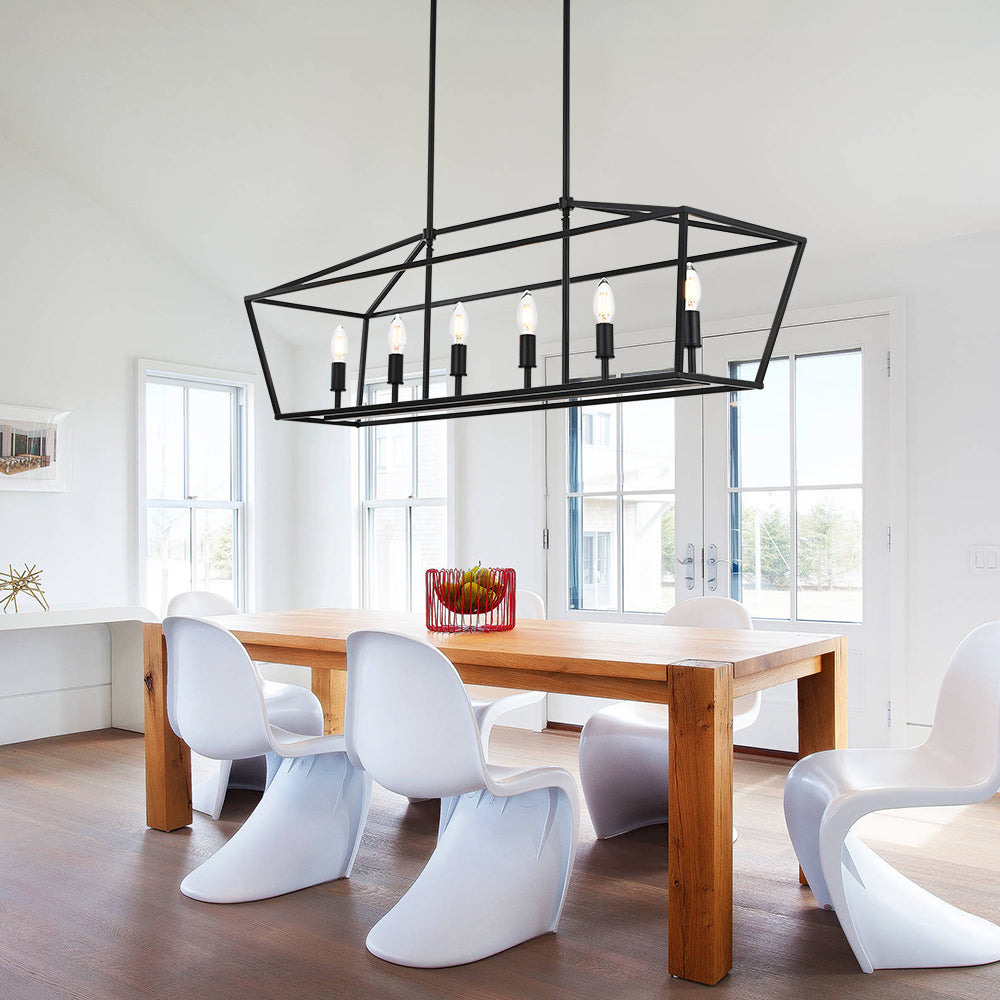 Rustic Chandelier for Dining Room, 32-Inches Width Pendant Lighting for Kitchen Island