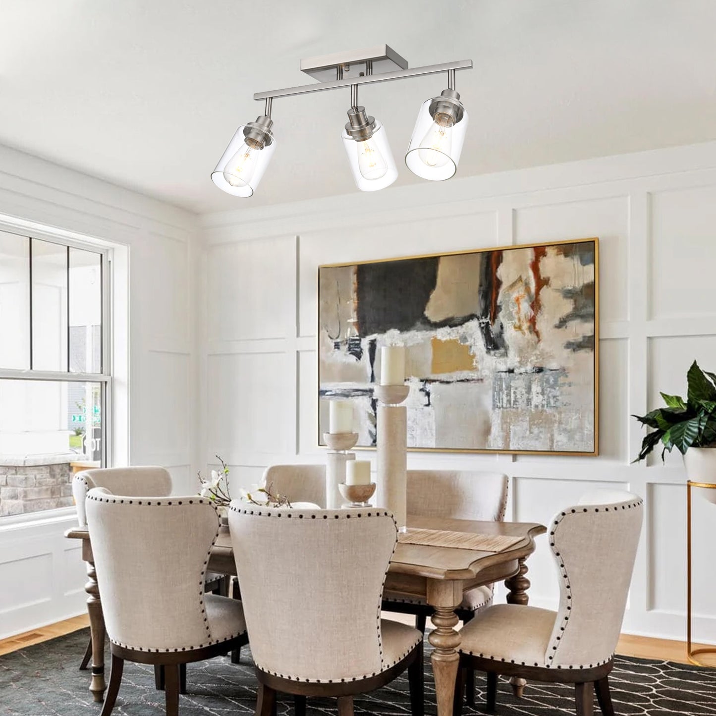 Melucee Adrian Flush Mount Ceiling Light Rotatable Track Lighting Kit