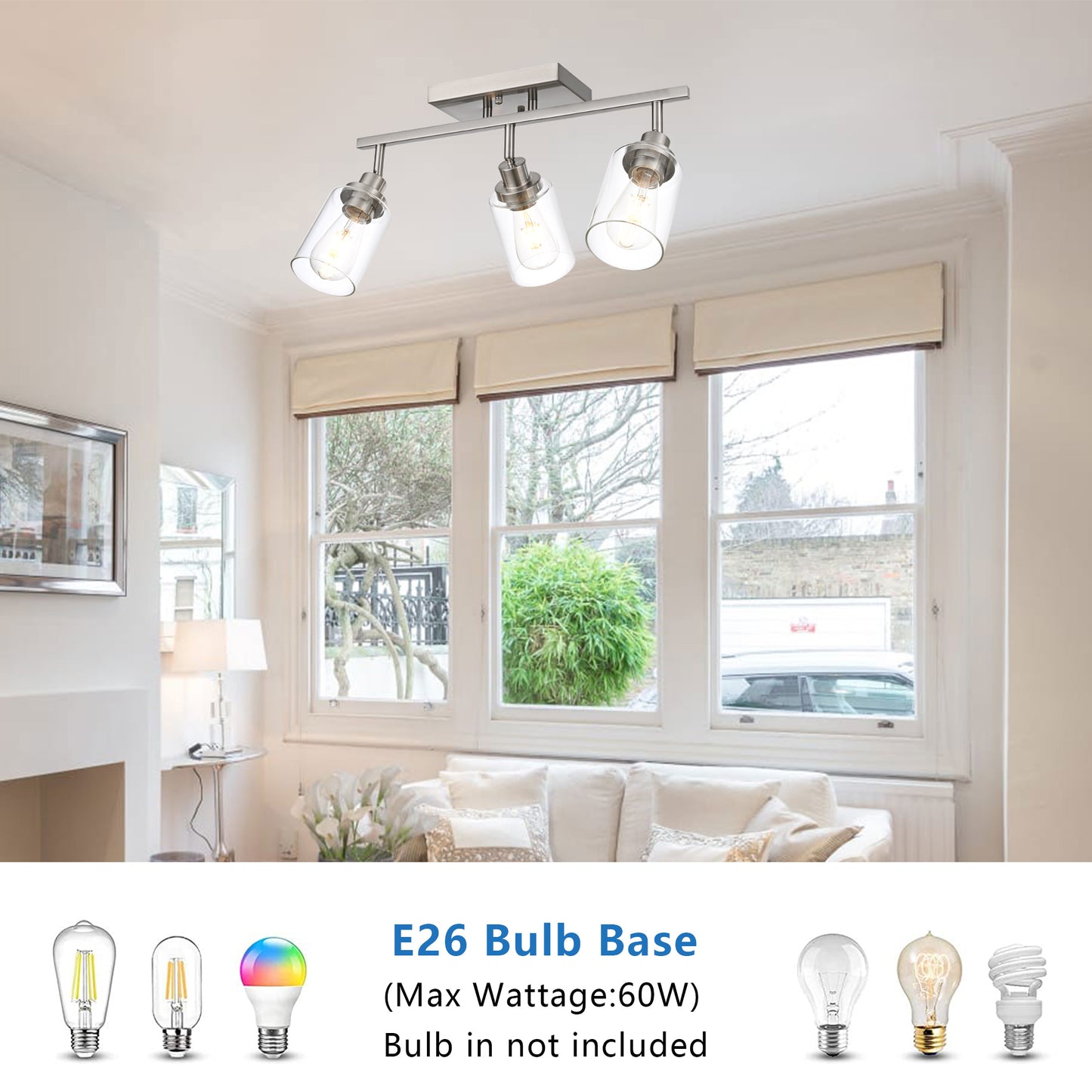 Melucee Adrian Flush Mount Ceiling Light Rotatable Track Lighting Kit