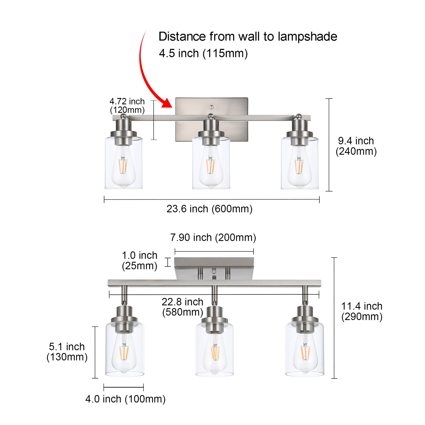 Melucee Adrian Flush Mount Ceiling Light Rotatable Track Lighting Kit