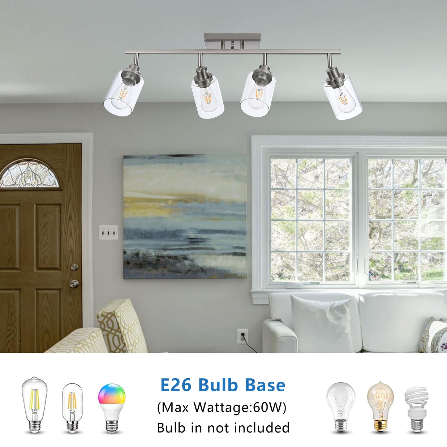 Melucee Adrian Flush Mount Ceiling Light Rotatable Track Lighting Kit