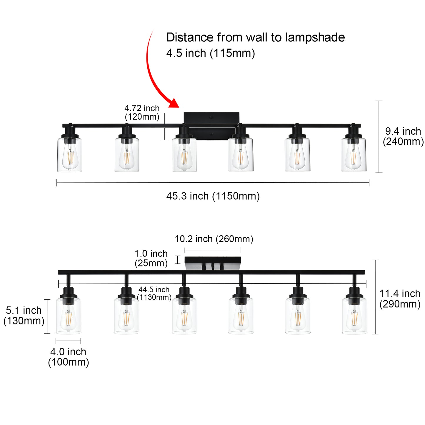 Melucee Adrian Flush Mount Ceiling Light Rotatable Track Lighting Kit