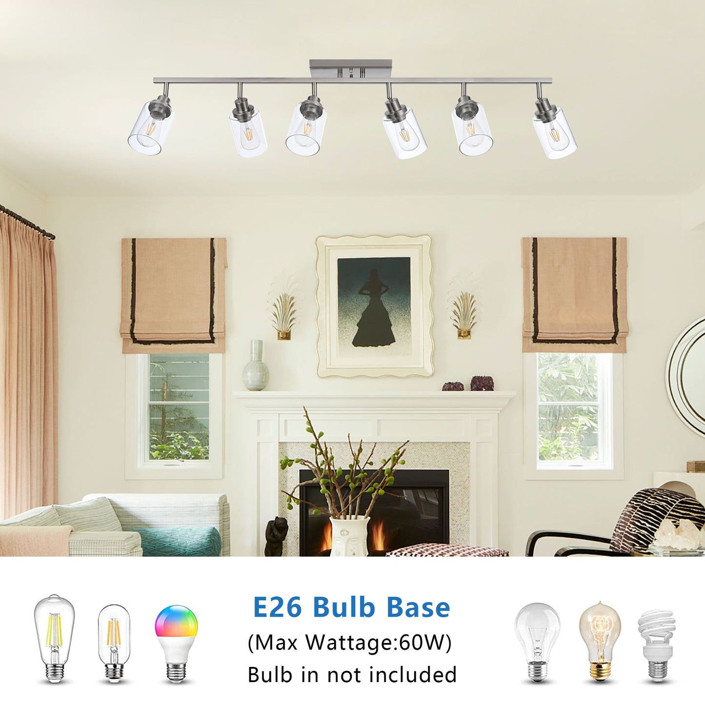 Melucee Adrian Flush Mount Ceiling Light Rotatable Track Lighting Kit