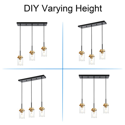 Melucee Collin Linear Kitchen Island Lighting Modern Pendant Light
