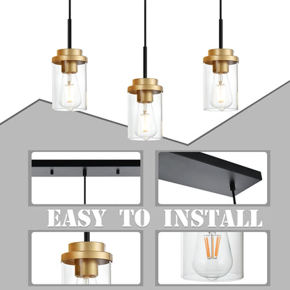 Melucee Collin Linear Kitchen Island Lighting Modern Pendant Light