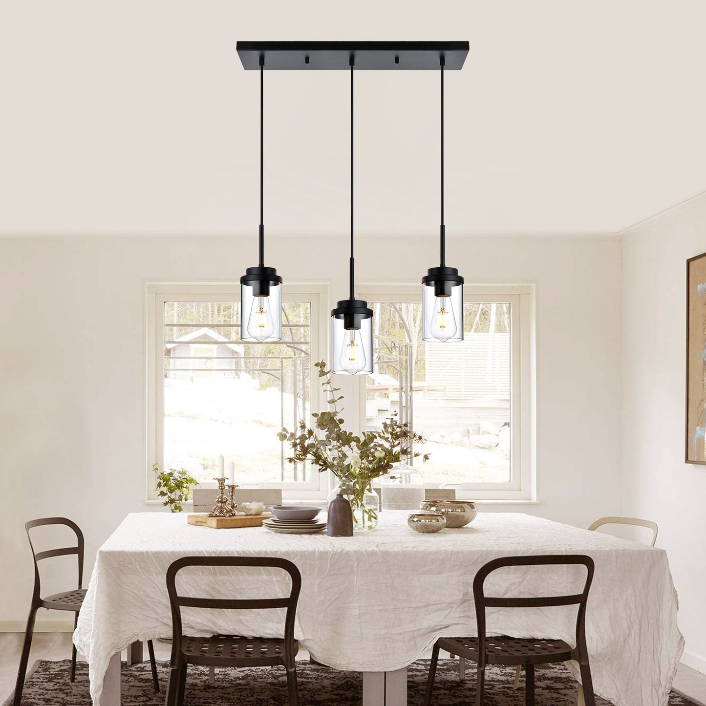 Melucee Collin Linear Kitchen Island Lighting Modern Pendant Light