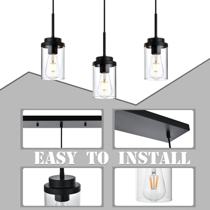 Melucee Collin Linear Kitchen Island Lighting Modern Pendant Light