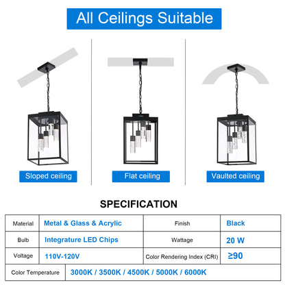 Melucee Roland Outdoor Chandelier 15.7'' LED