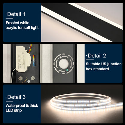 Melucee Andres Outdoor IP65 Waterproof Wall Lighting 2-pack