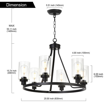 Melucee Alejandro Modern Adjustable Glass Pendant Light