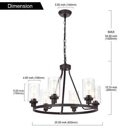 Melucee Alejandro Modern Adjustable Glass Pendant Light