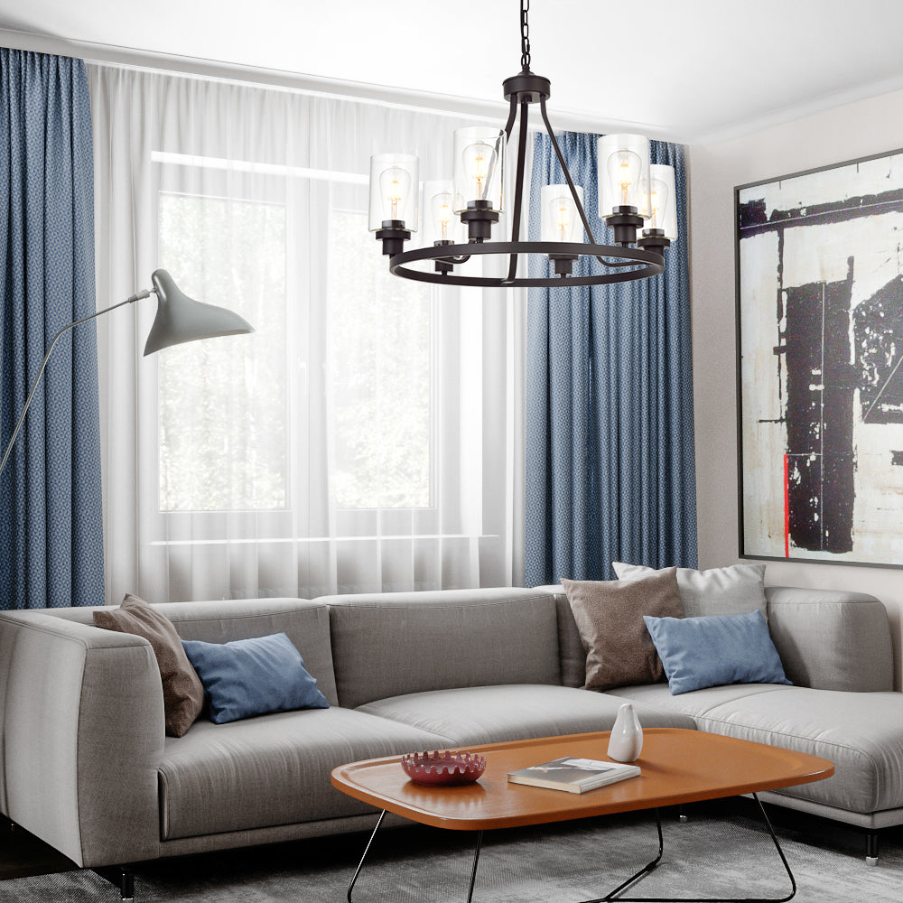 Melucee Alejandro Modern Adjustable Glass Pendant Light