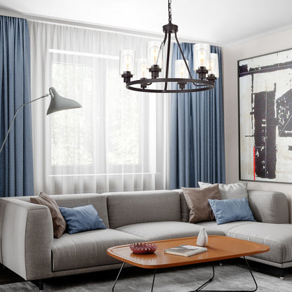 Melucee Alejandro Modern Adjustable Glass Pendant Light