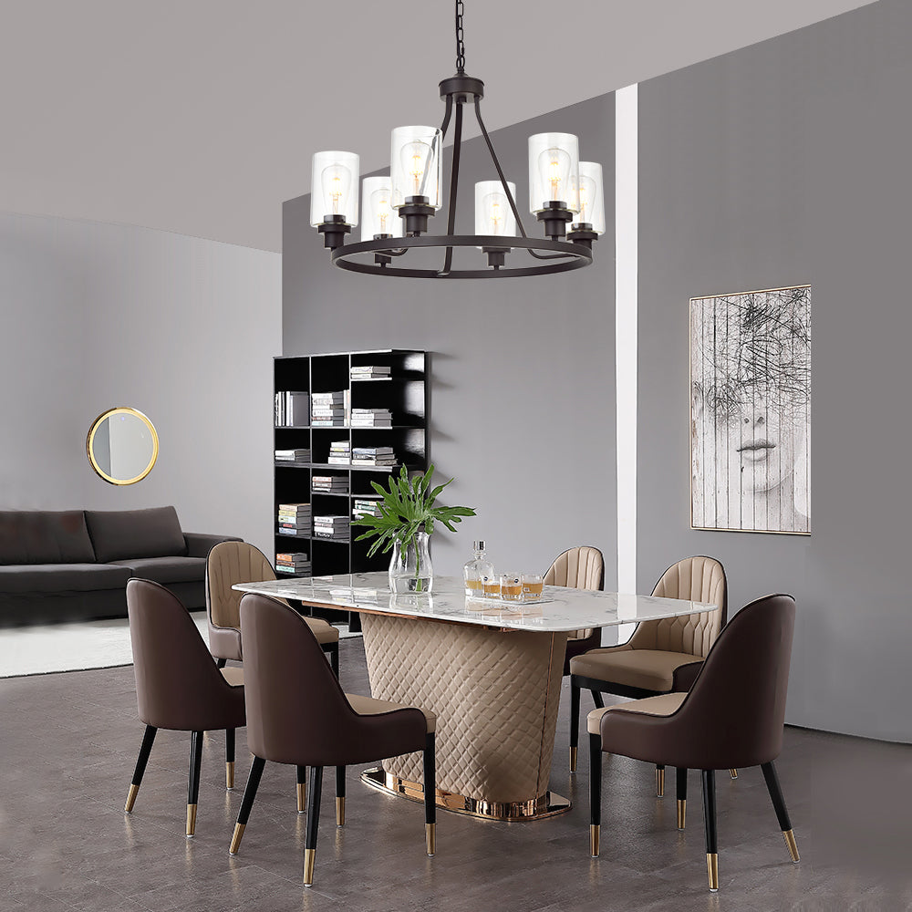 Melucee Alejandro Modern Adjustable Glass Pendant Light