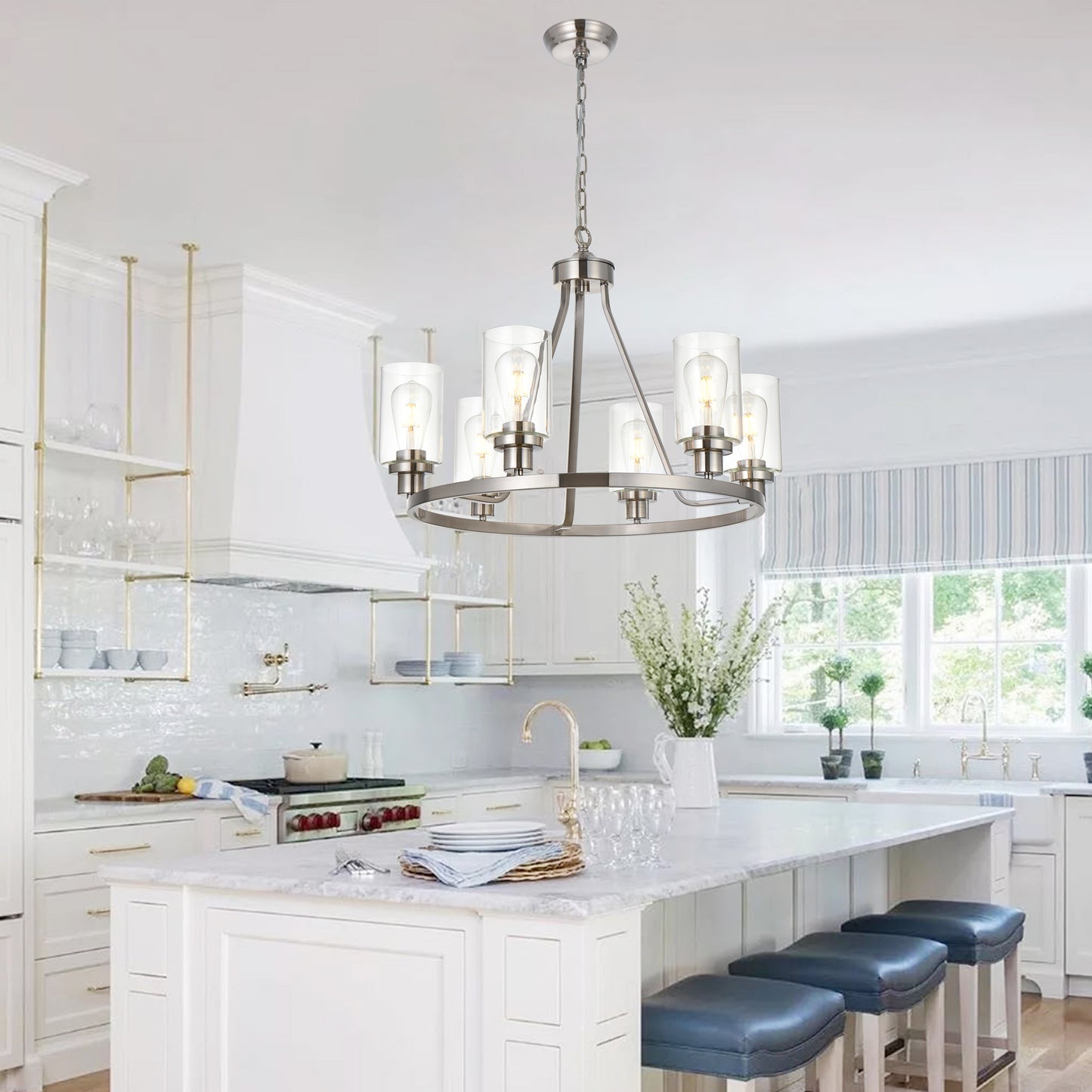 Melucee Alejandro Modern Adjustable Glass Pendant Light