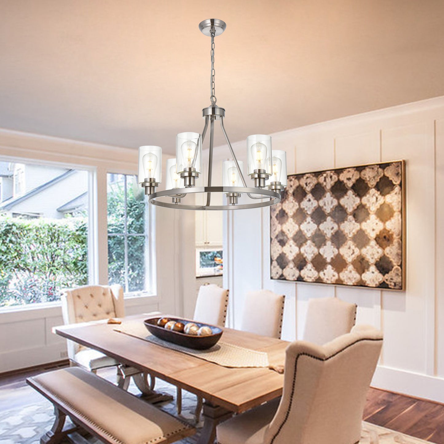 Melucee Alejandro Modern Adjustable Glass Pendant Light