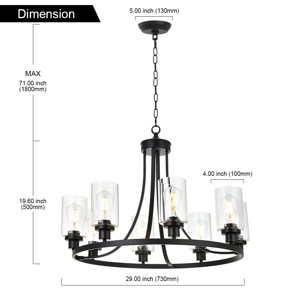 Melucee Alejandro Modern Adjustable Glass Pendant Light