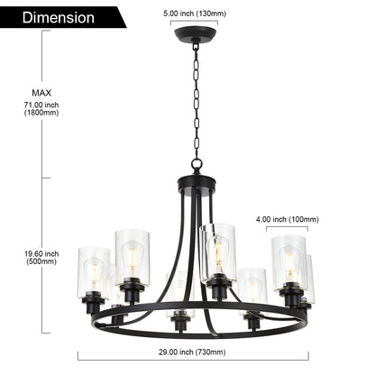 Melucee Alejandro Modern Adjustable Glass Pendant Light