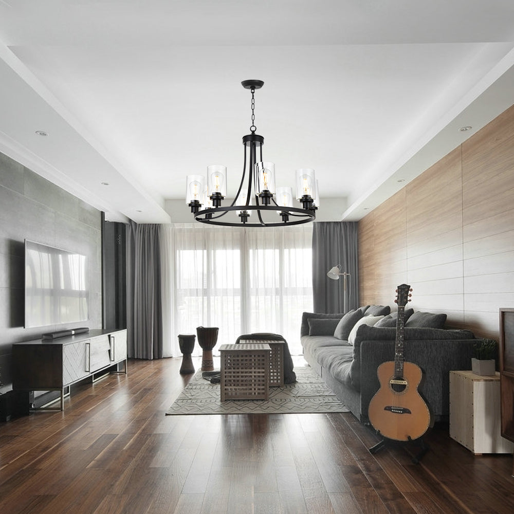 Melucee Alejandro Modern Adjustable Glass Pendant Light